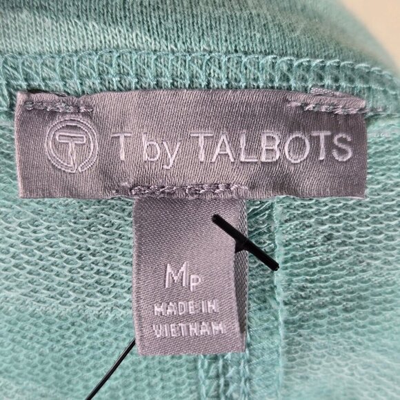 T By Talbots Sz Petite Medium Green Camo Pullover T-Shirt 3/4 Sleeve Round Neck - Picture 9 of 13